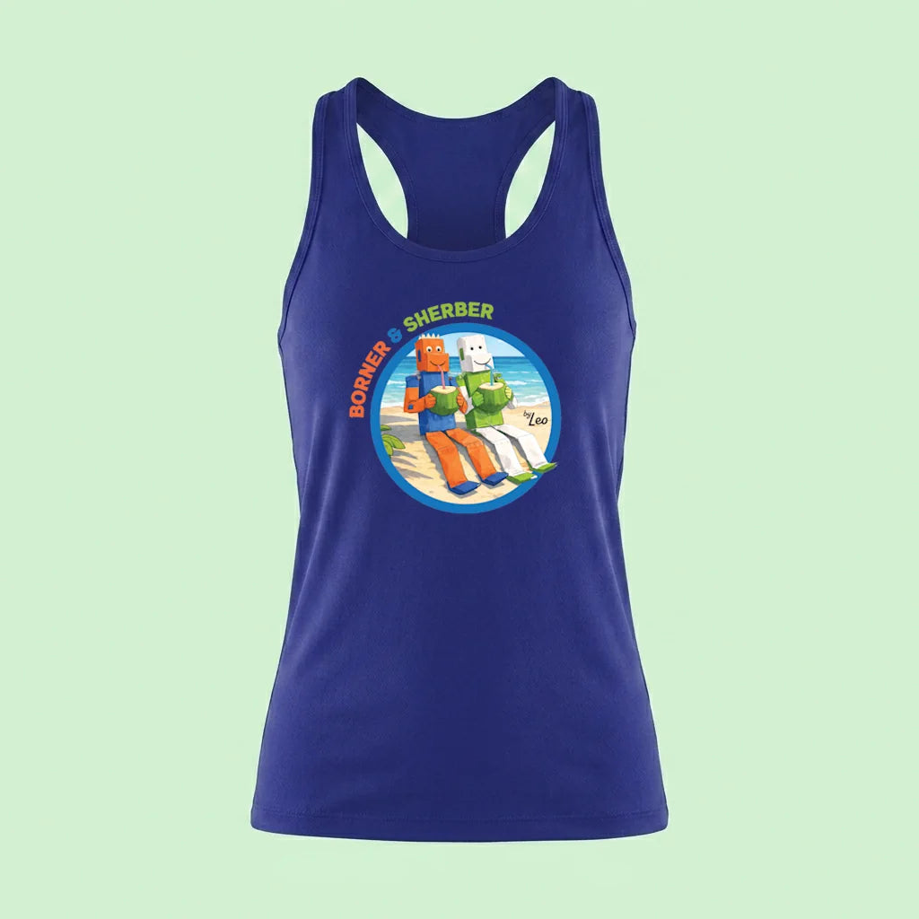 Camiseta de dama Borner & Sherber en la playa