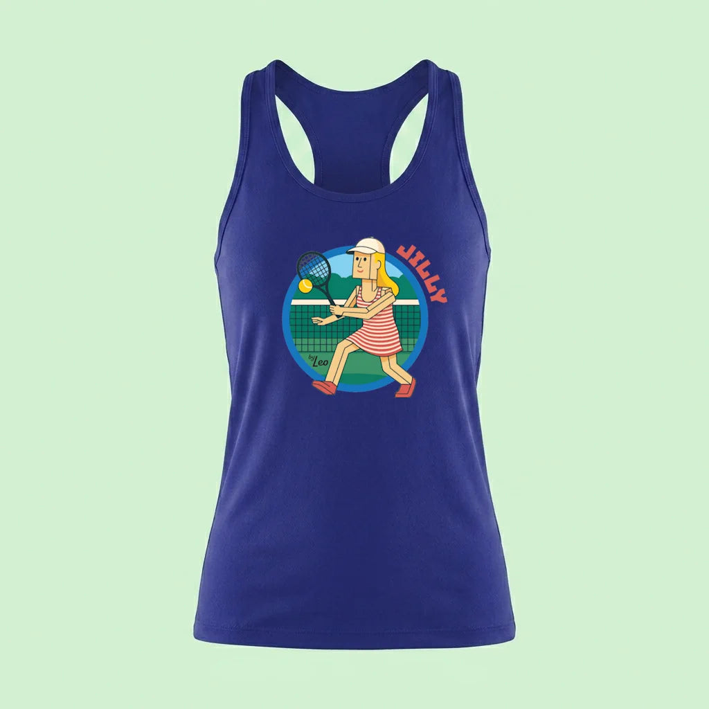 Camiseta de dama Jilly jugando ténis